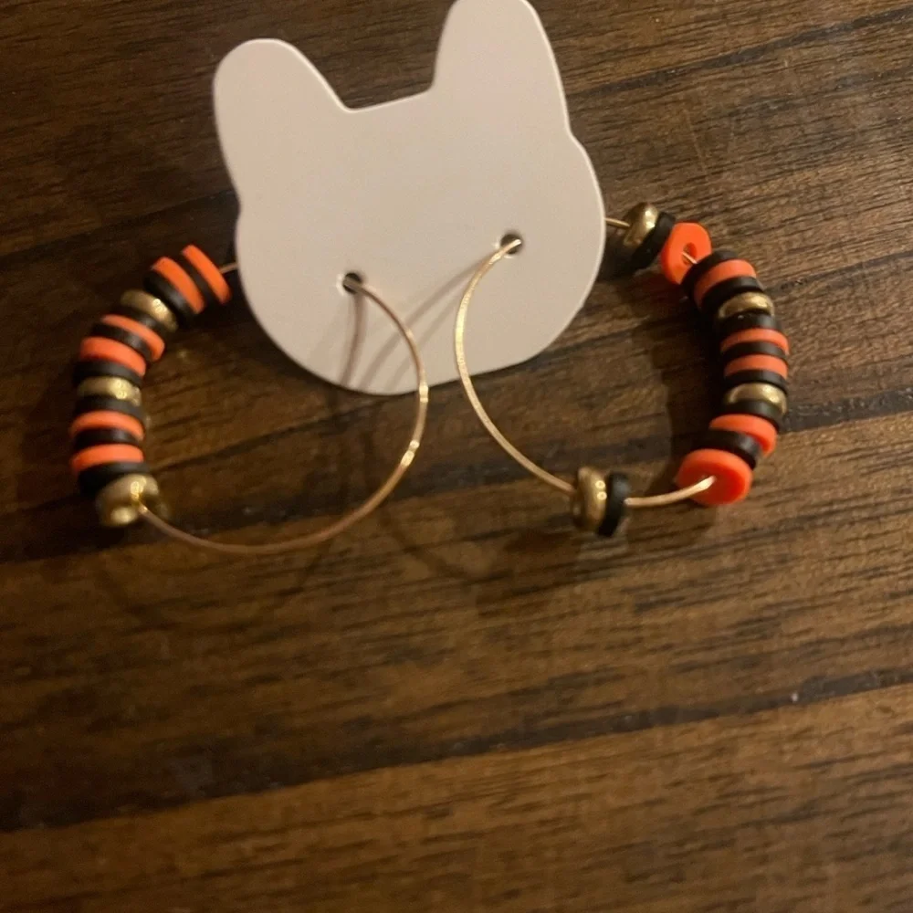 Handcrafted Halloween Bracelet & Hoop Earrings by Kat